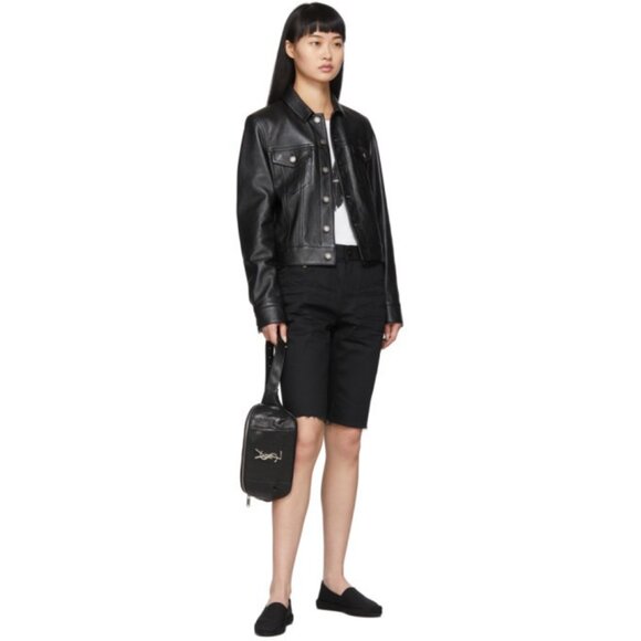 Saint Laurent Black Denim Bermuda Shorts - Picture 1 of 16